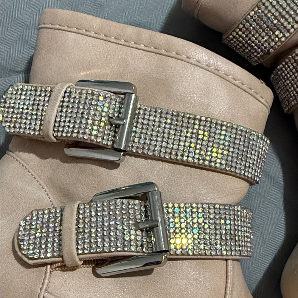 MIA Beige Ankle Boots with Sparkling Buckles - Picture 5 of 8